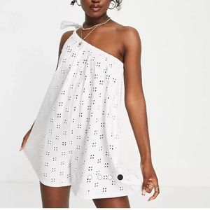 ASOS One shoulder eyelet romper